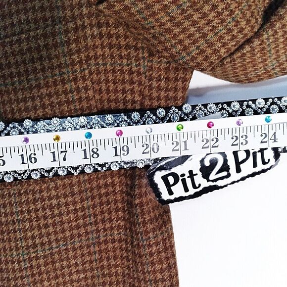 VTG Evan Picone Pure Wool Brown Signature Herringbone Tweed Blazer Sportscoat 40 - Picture 13 of 14